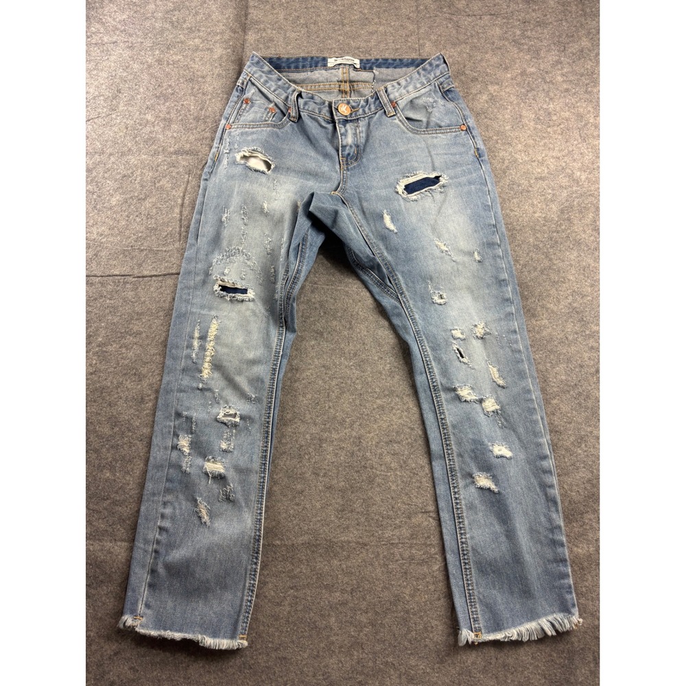 One x One Teaspoon Lonely Boys Distressed Relaxed Tapered Jeans Light Wash 24